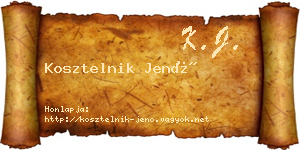 Kosztelnik Jenő névjegykártya