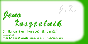 jeno kosztelnik business card